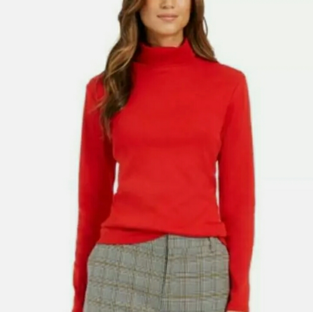 Charter Club Pima Cotton Turtleneck Top L